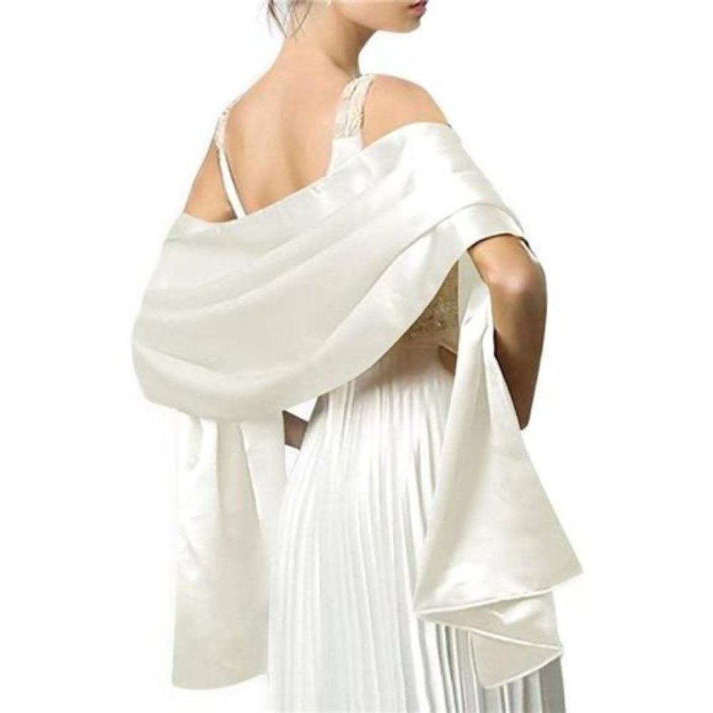 SHAWLS Wraps Satin for Women - White